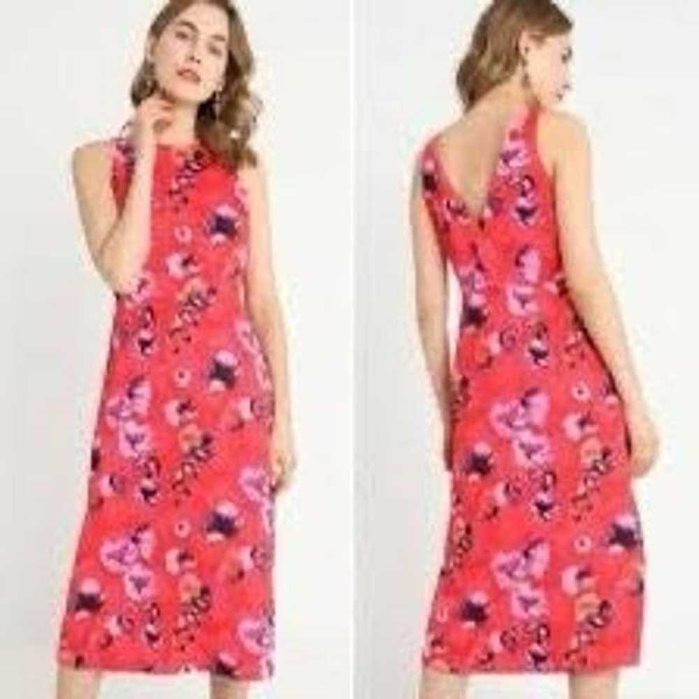 Banana Republic 6 High Neck Sheath Midi Dress Bri… - image 1