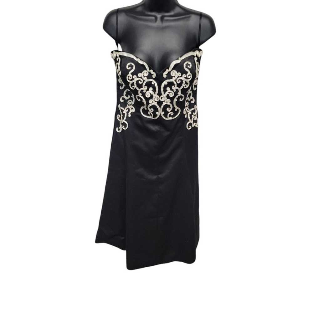 White House Black Market Strapless Black Dress Wi… - image 2