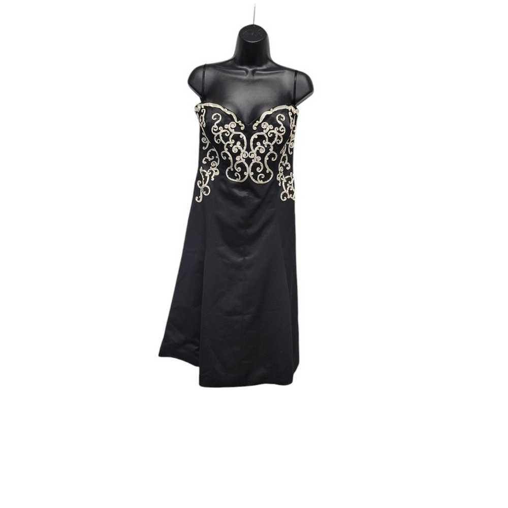 White House Black Market Strapless Black Dress Wi… - image 3