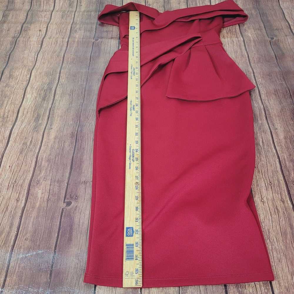 Asos Dress Womens 6 Dark Red Sheath Midi Off the … - image 5