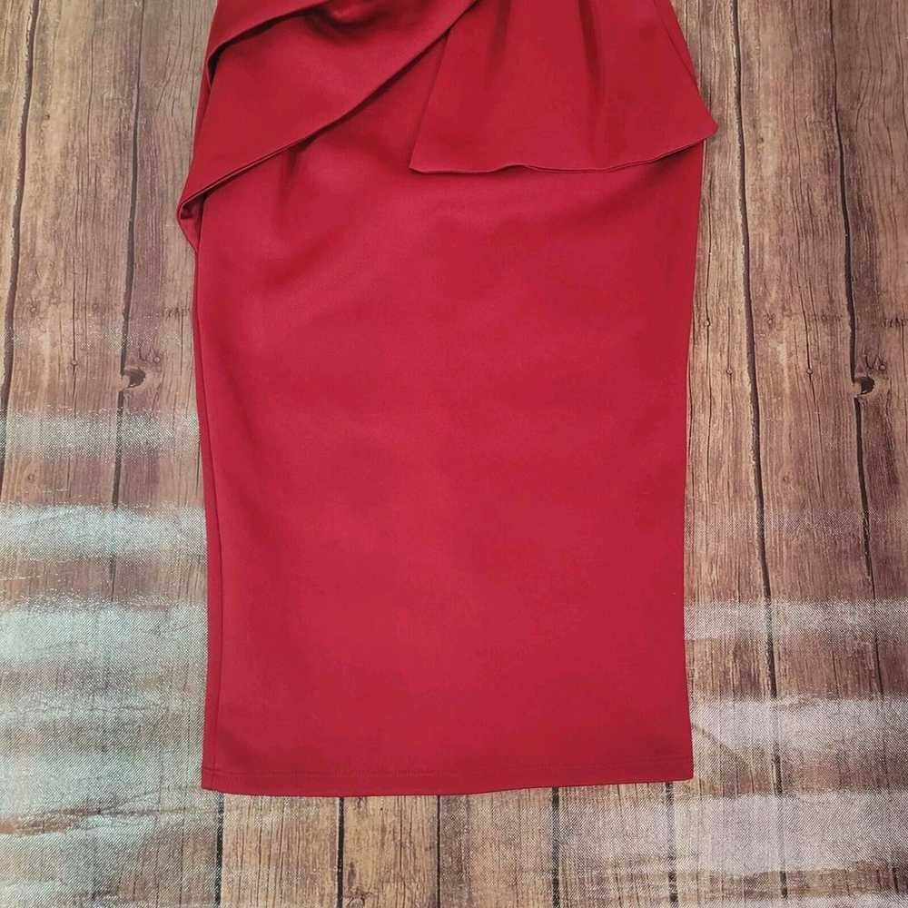 Asos Dress Womens 6 Dark Red Sheath Midi Off the … - image 8