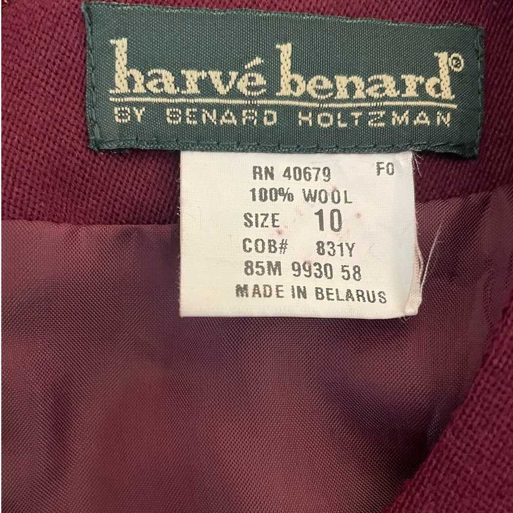 Harve Bernard Women Sheath Wool Dress 10 Maroon S… - image 2