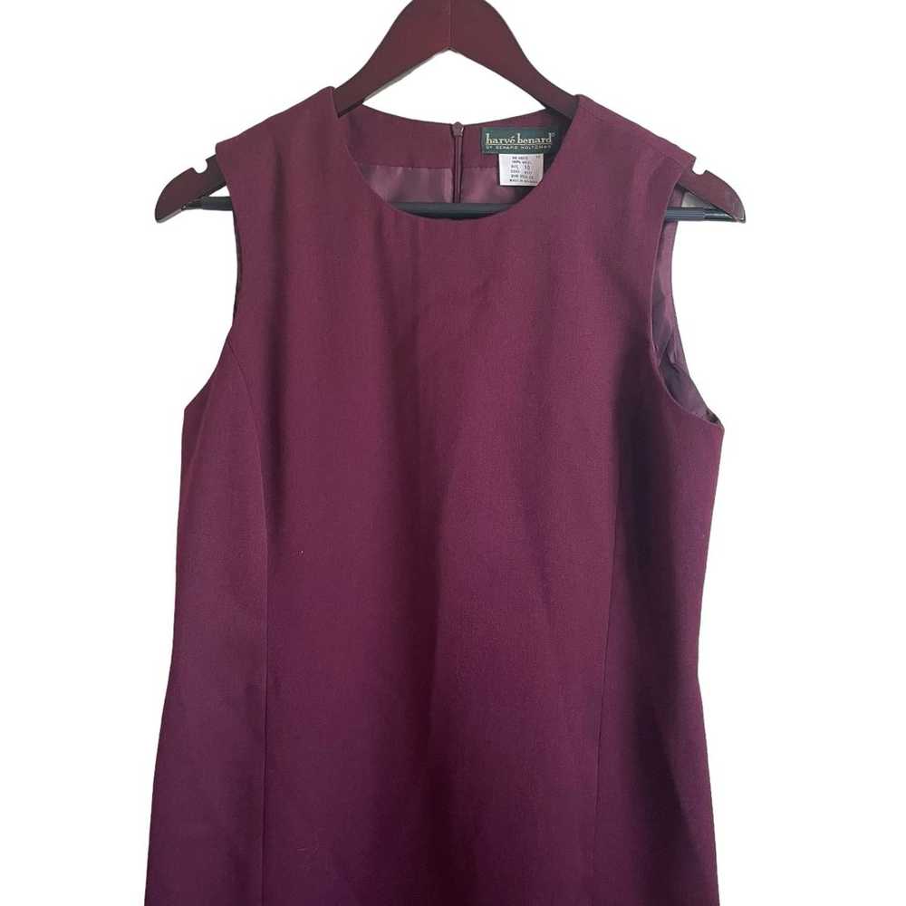 Harve Bernard Women Sheath Wool Dress 10 Maroon S… - image 7