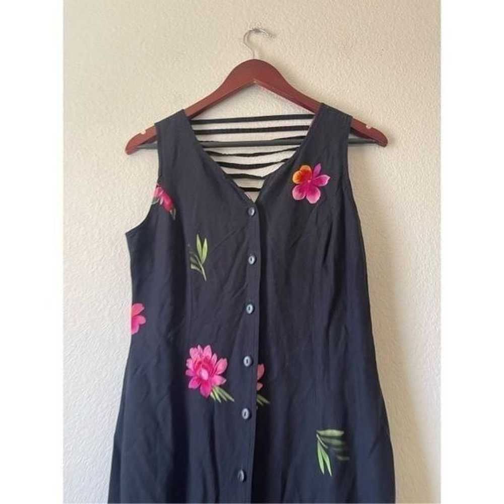 Vintage floral shirt midi dress tropical Hawaiian… - image 3