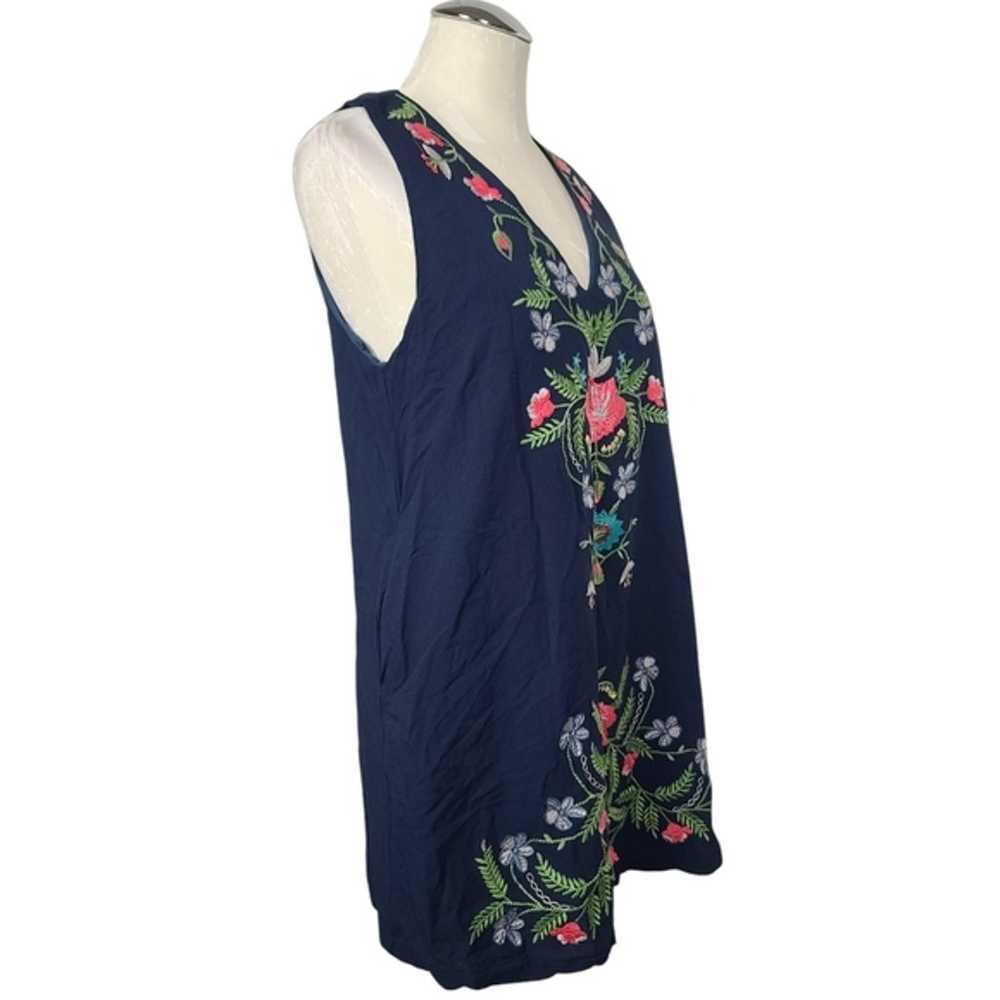 The Impeccable Pig V Neck Floral Embroidered Mini… - image 3