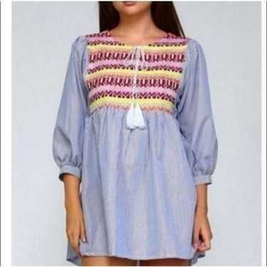 VELZERA BOHO-INSPIRED EMBROIDERED DRESS/TUNIC NWOT