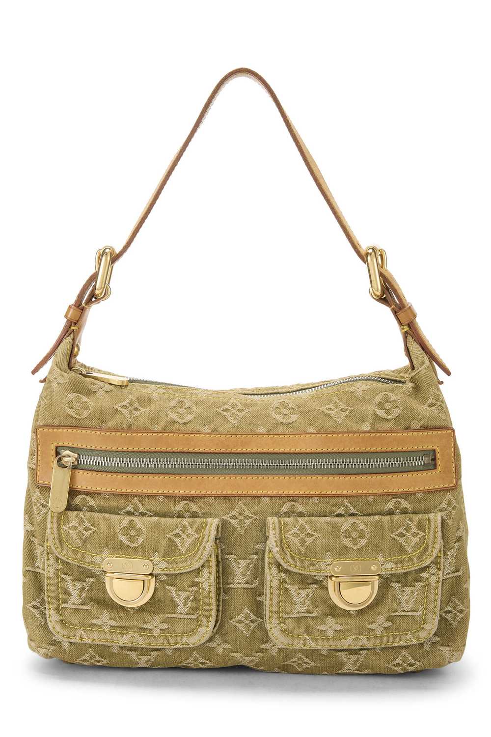 Green Monogram Denim Baggy PM Send in SMS Send in… - image 1