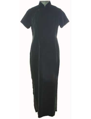 Dark Green Velvet Evening Dress - M - image 1