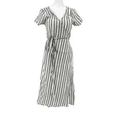 Billabong Striped Wrap Midi Dress Beachy Boho Medi