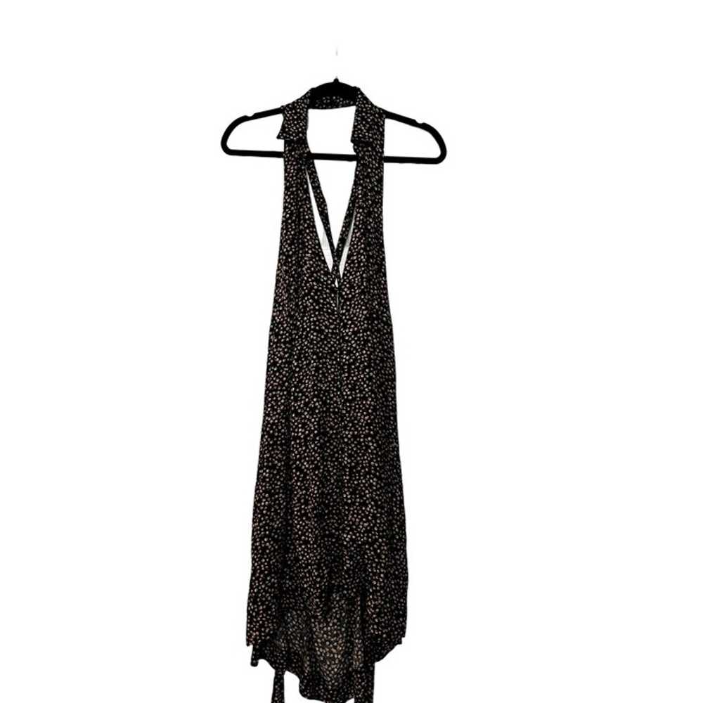 Free People Women's Black Open Back Floral Plunge… - image 2