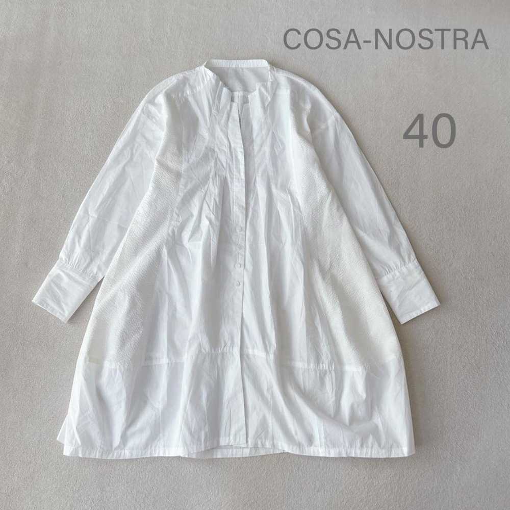 v243 Cosa Nostra [40] Shirt Dress Tunic White Cot… - image 1