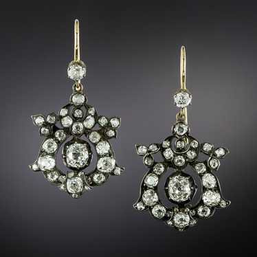 English Victorian Diamond Dangle Earrings - image 1