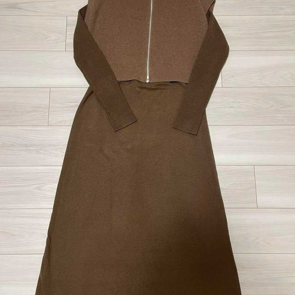 Bab Double Zip Knit Vest + Dress Set (MOCHA) - image 5