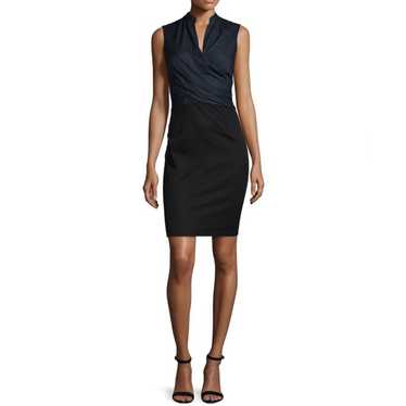 Elie Tahari Laken Sleeveless Crossover Dress Navy 