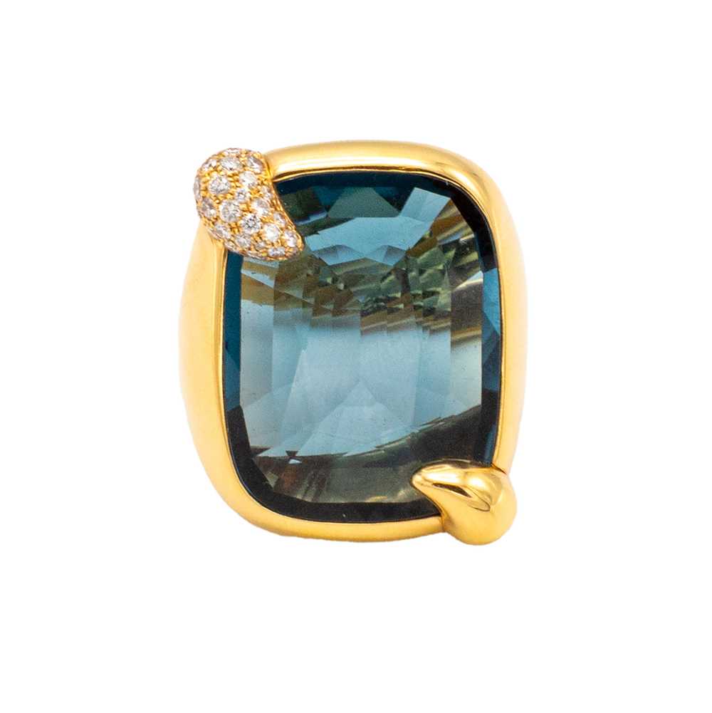 Pomellato 'Ritratto' London Blue Topaz Ring - '10s - image 1