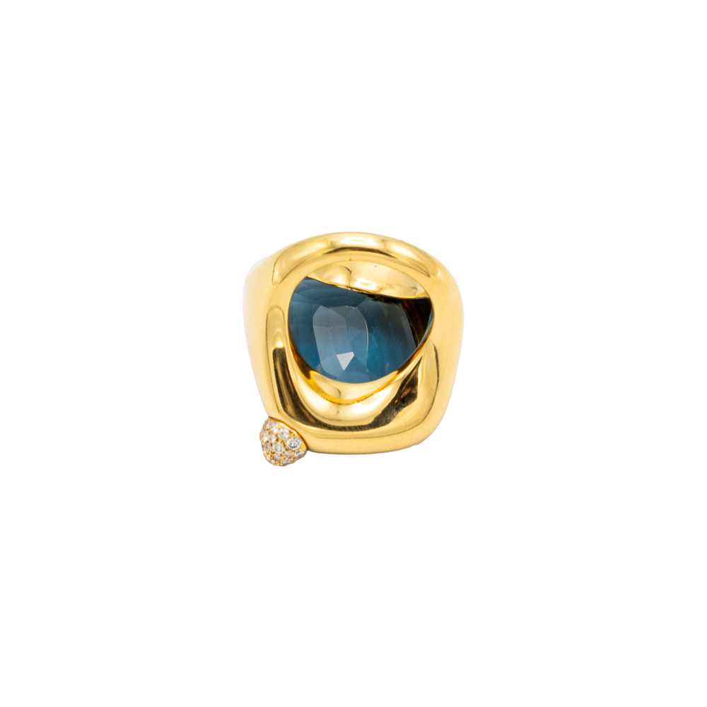 Pomellato 'Ritratto' London Blue Topaz Ring - '10s - image 9