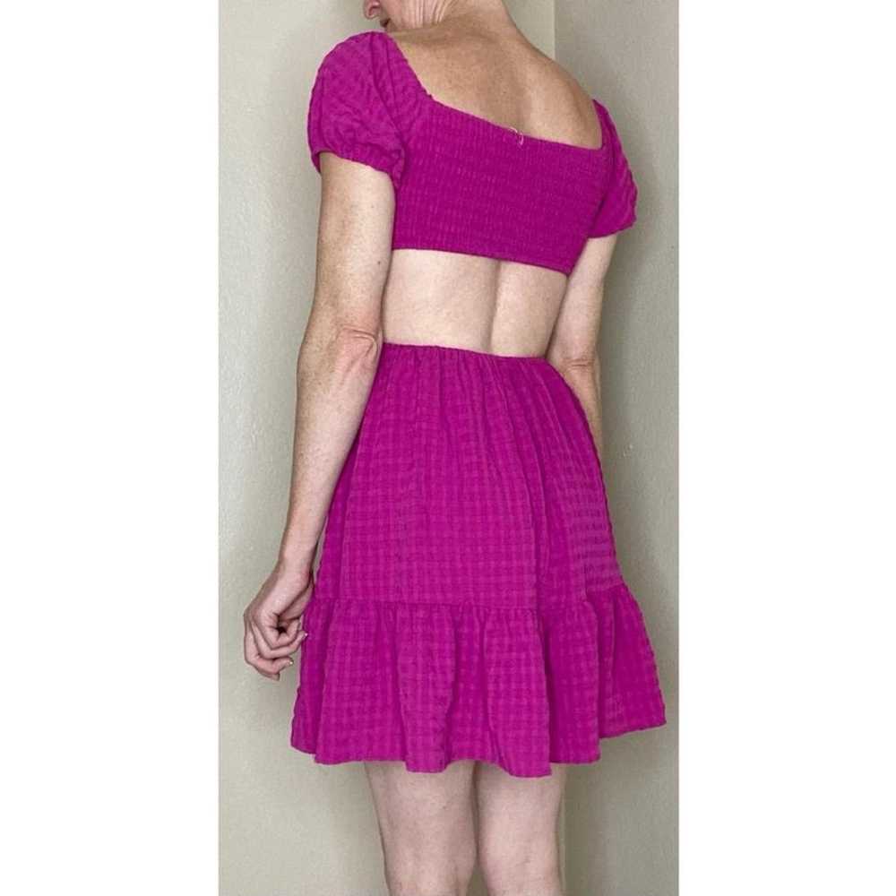 Le Lis Puff Sleeve Magenta Pink Cutout Smocked Dr… - image 2