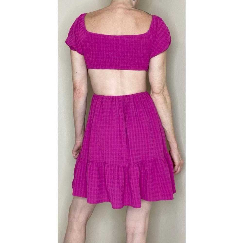 Le Lis Puff Sleeve Magenta Pink Cutout Smocked Dr… - image 7