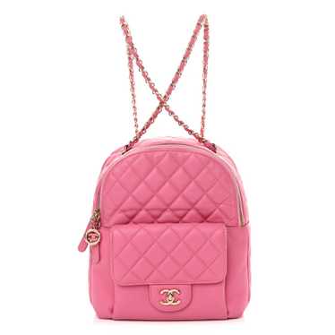 CHANEL Caviar Quilted Large CC Day Backpack Pink