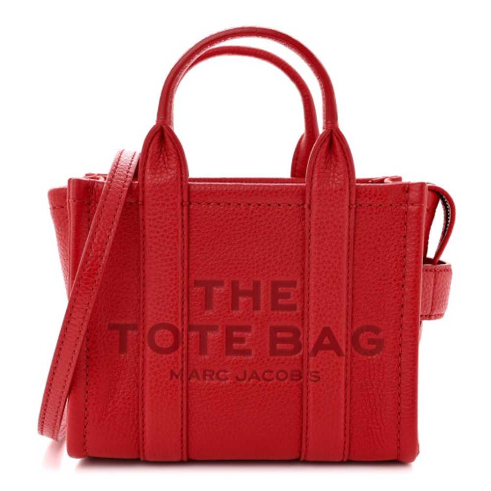 MARC JACOBS Grained Calfskin Mini The Tote Bag Red - image 1