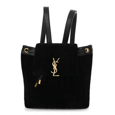 SAINT LAURENT Velvet Matelasse Vicky Backpack Blac