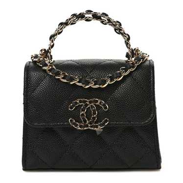 CHANEL Caviar Quilted Chain Top Handle With Chain… - image 1