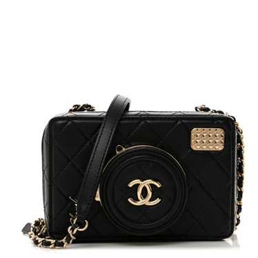 CHANEL Lambskin Quilted Coco Click Bag Black