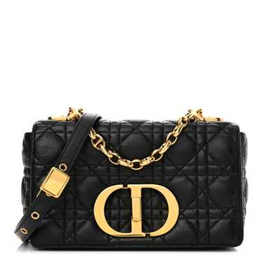 CHRISTIAN DIOR Calfskin Cannage Small Caro Bag Bla