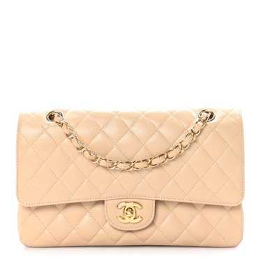 CHANEL Caviar Quilted Medium Double Flap Beige