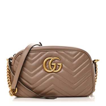 GUCCI Calfskin Matelasse Small GG Marmont Chain Sh