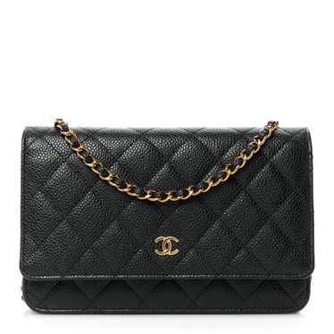 CHANEL Caviar Quilted Wallet on Chain WOC Black