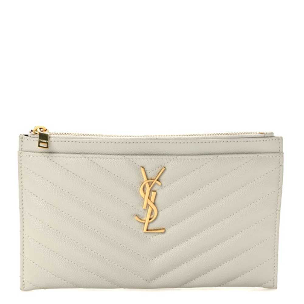 SAINT LAURENT Grain De Poudre Chevron Monogram Bi… - image 1