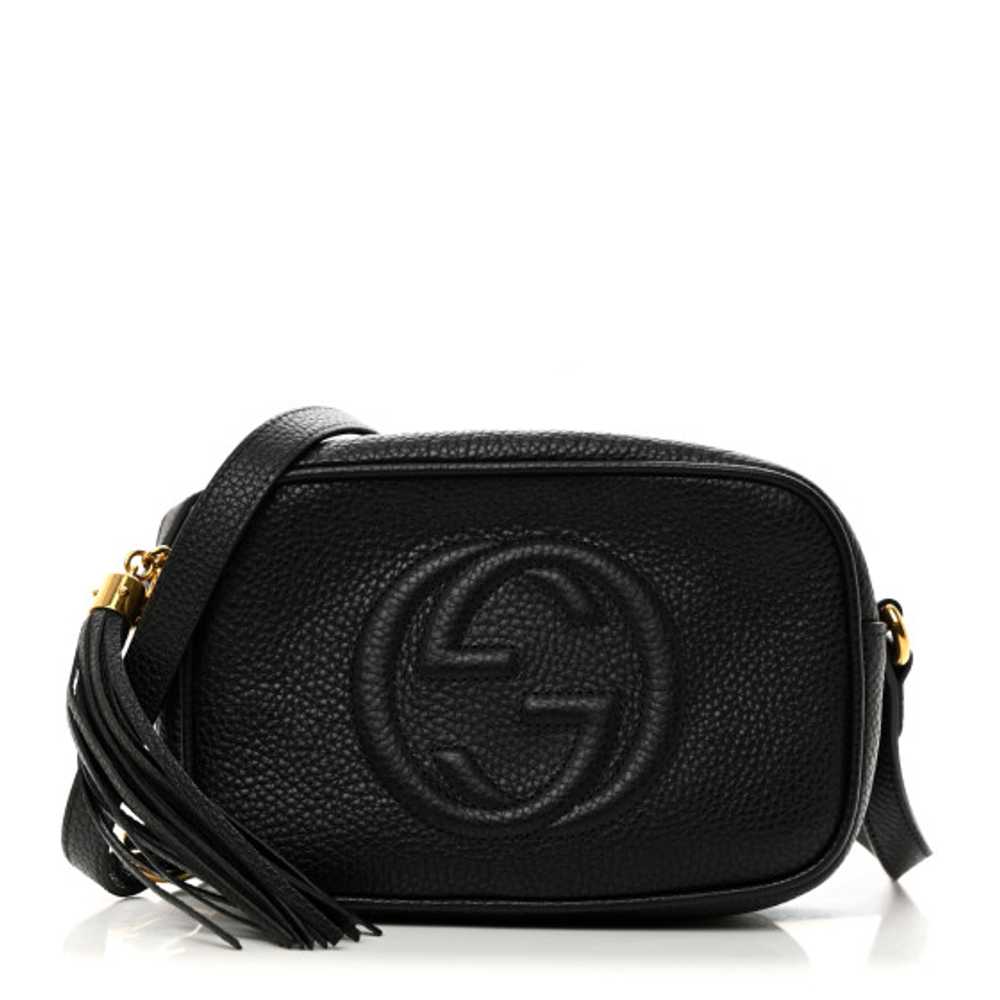 GUCCI Pebbled Calfskin Mini Soho Disco Bag Black - image 1