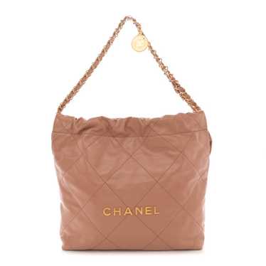 CHANEL Shiny Calfskin Quilted Small Chanel 22 Came