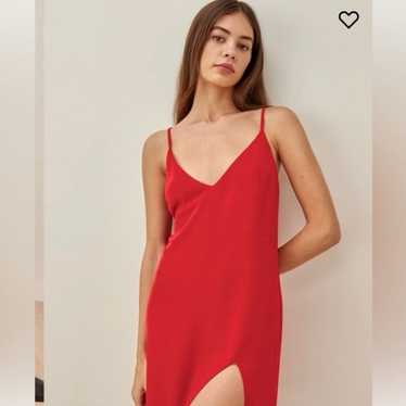 Reformation Red Silk Slip Dress Large