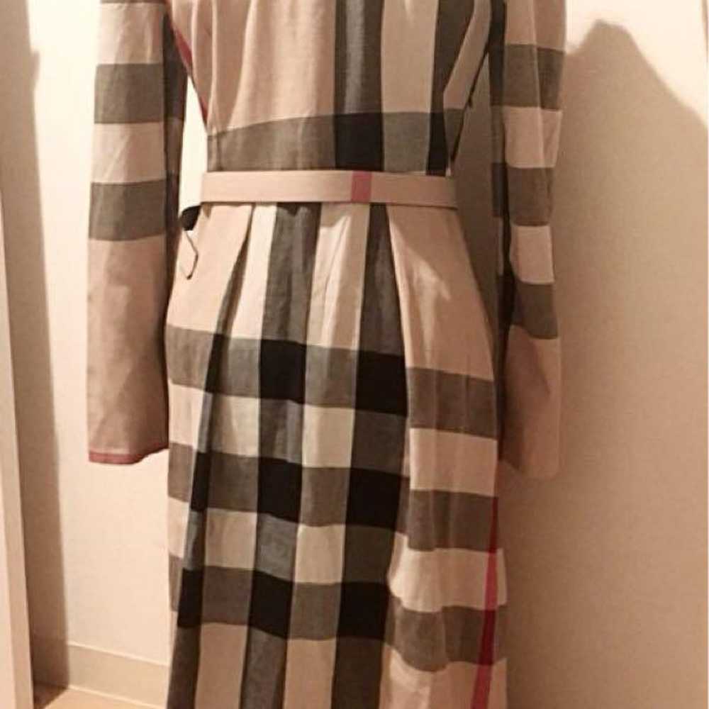 Khaki Check Pattern Long Sleeve Dress - image 3