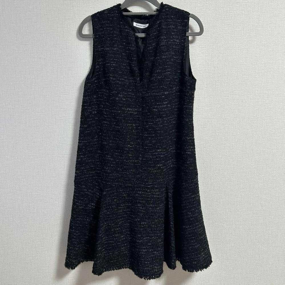 NATURAL BEAUTY BASIC Tweed Sleeveless Dress Black… - image 1