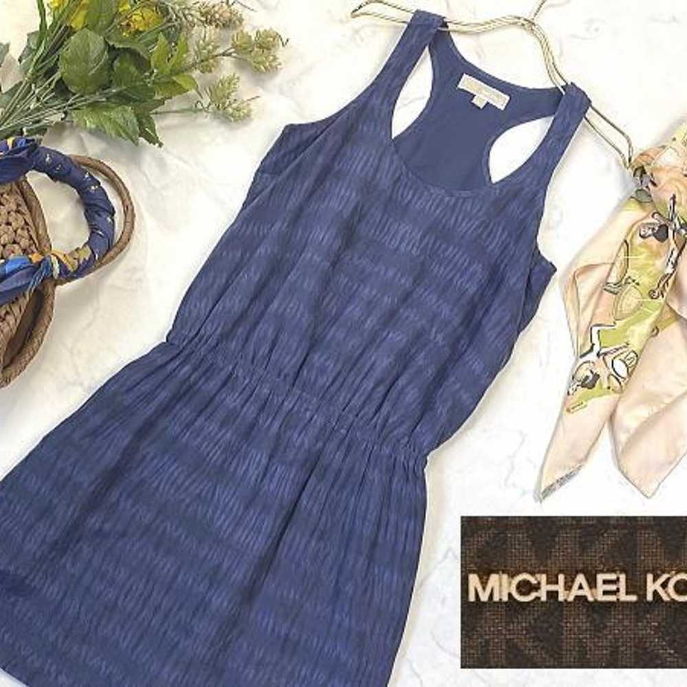 MICHAEL KORS 100% silk navy dress - image 1