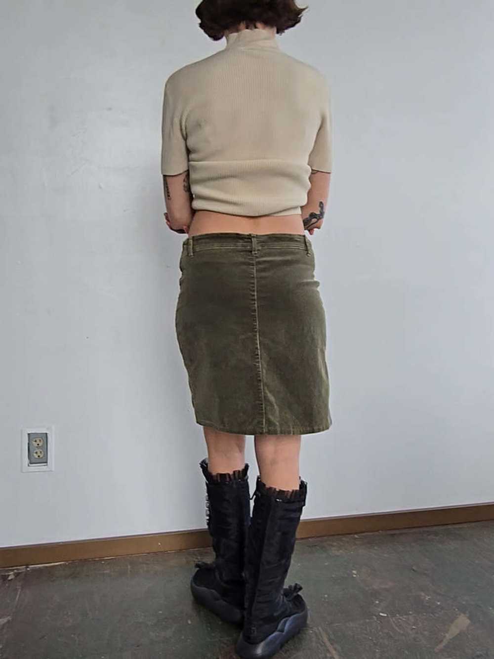 Vintage Cord Laceup Skirt - Olive - image 5