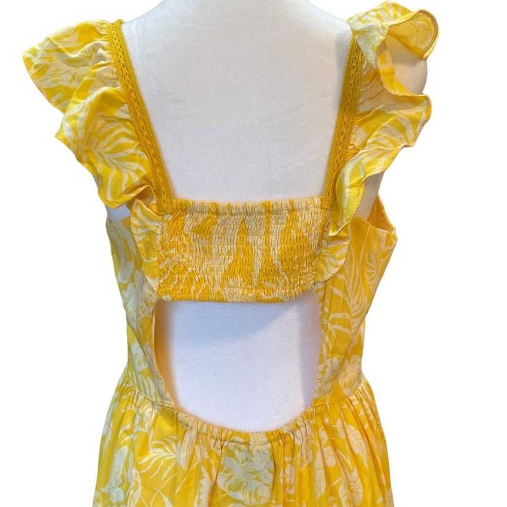 Angie Midi Dress Cap Sleeve Tiered Skirt Yellow F… - image 10