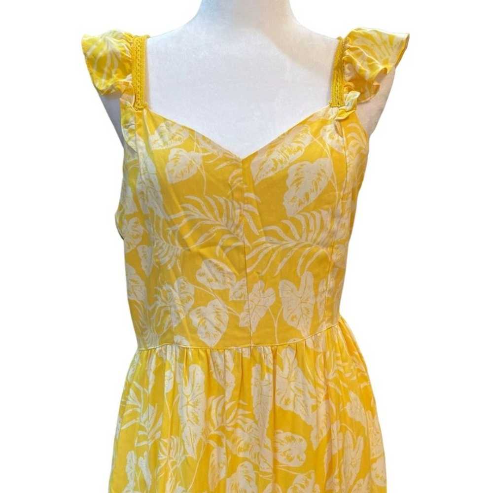 Angie Midi Dress Cap Sleeve Tiered Skirt Yellow F… - image 11