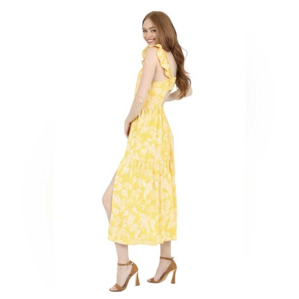 Angie Midi Dress Cap Sleeve Tiered Skirt Yellow F… - image 3