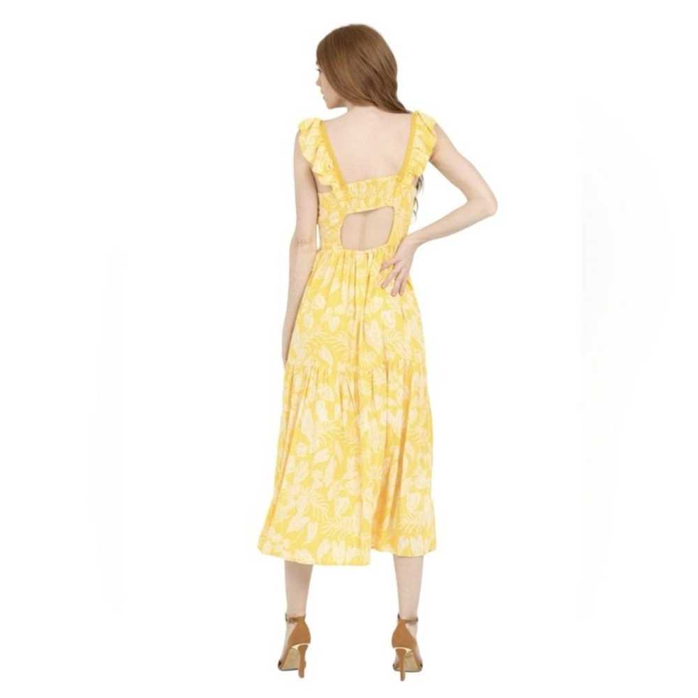 Angie Midi Dress Cap Sleeve Tiered Skirt Yellow F… - image 4