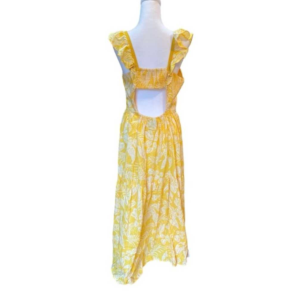 Angie Midi Dress Cap Sleeve Tiered Skirt Yellow F… - image 6