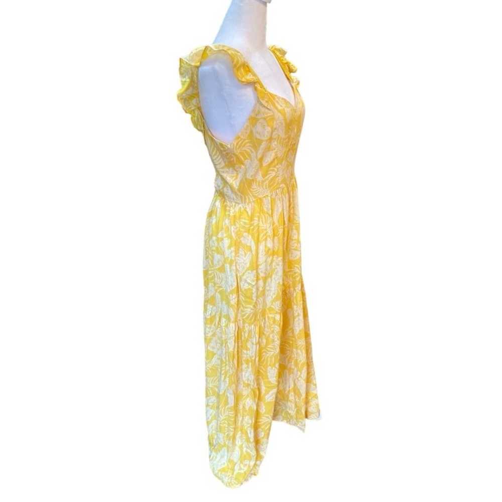 Angie Midi Dress Cap Sleeve Tiered Skirt Yellow F… - image 7