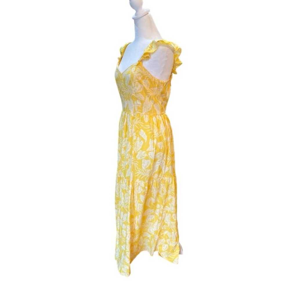 Angie Midi Dress Cap Sleeve Tiered Skirt Yellow F… - image 8