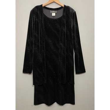 Vintage Molly Malloy Size 12 Black Velvet Metalli… - image 1