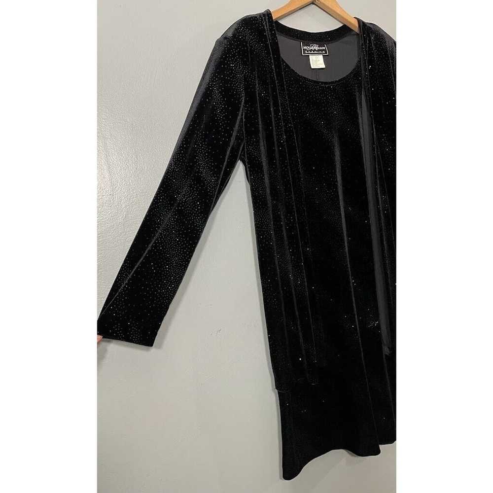 Vintage Molly Malloy Size 12 Black Velvet Metalli… - image 2