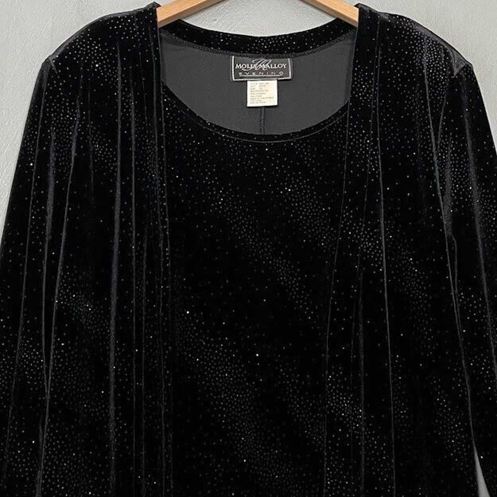 Vintage Molly Malloy Size 12 Black Velvet Metalli… - image 3