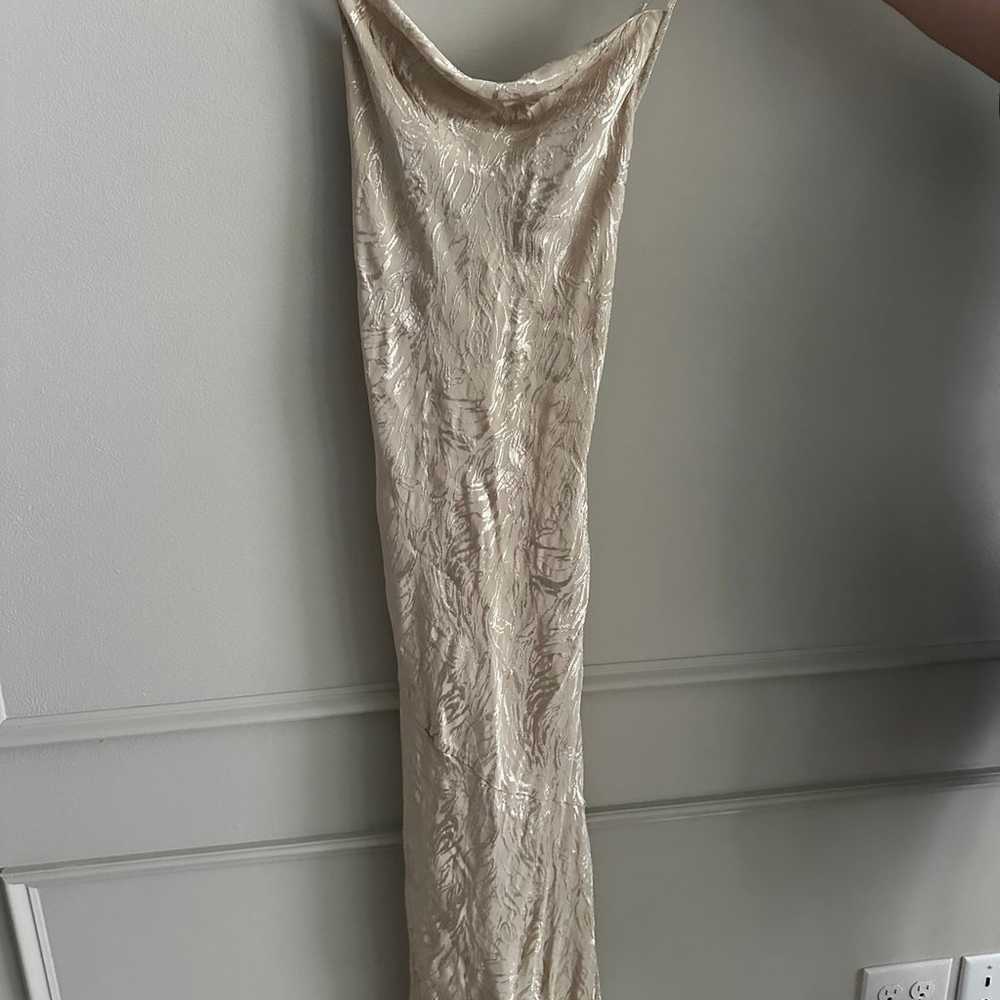 Jacquard weave slip open back maxi dress - image 6